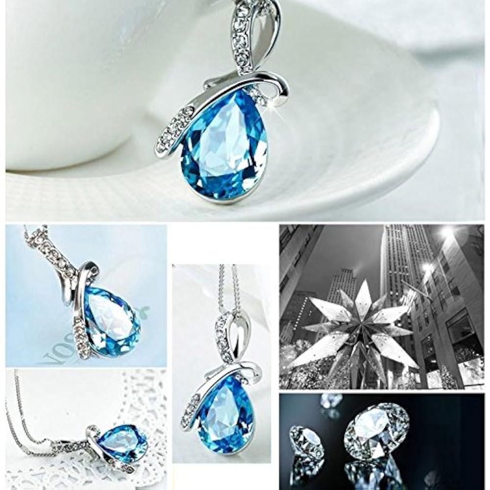 ブルートパーズ青色涙型ネックレス Amazon | [MFYS] Jewelry【誕生石】 海の心 天使の涙 天然